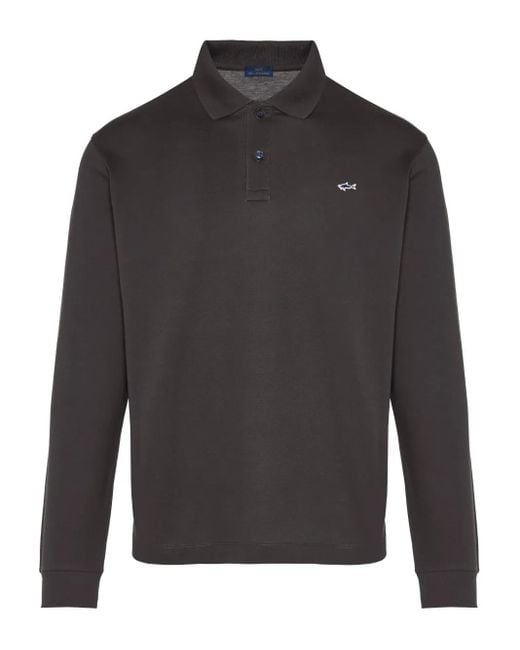 Paul & Shark Poloshirt Met Lange Mouwen in het Gray voor heren