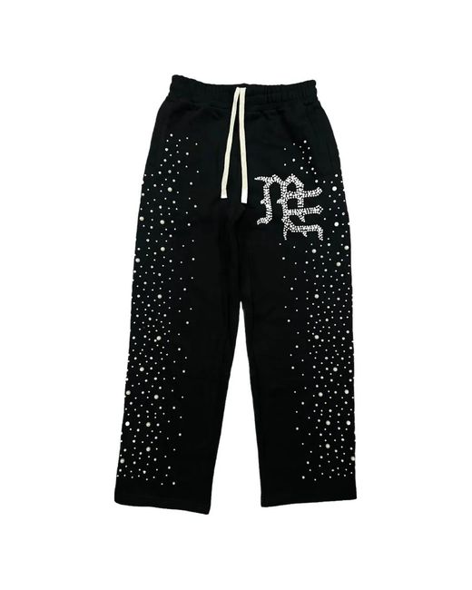 Mixed Emotions Black Elasticated-Waistband Track Pants for men
