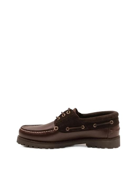Barbour Brown Re-Engineered Deck Leather Boat Shoes for men