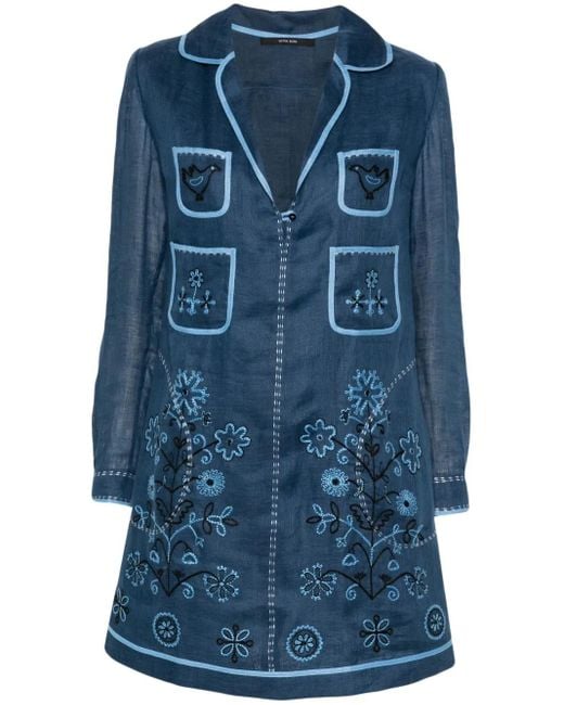 Vita Kin Blue Misha Linen Mini Dress
