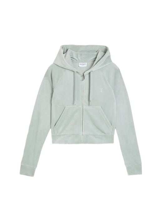 Juicy Couture Blue Diamanté Velour Hoodie