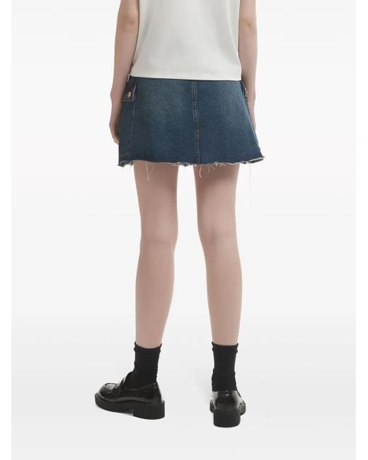 B+ AB Blue Denim Cargo Miniskirt