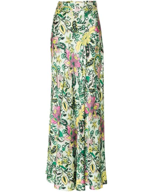 Diane von Furstenberg Green Krisa Reversible Maxi Skirt