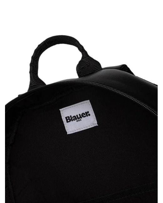 Blauer Black Logo-Patch Zip-Around Backpack for men