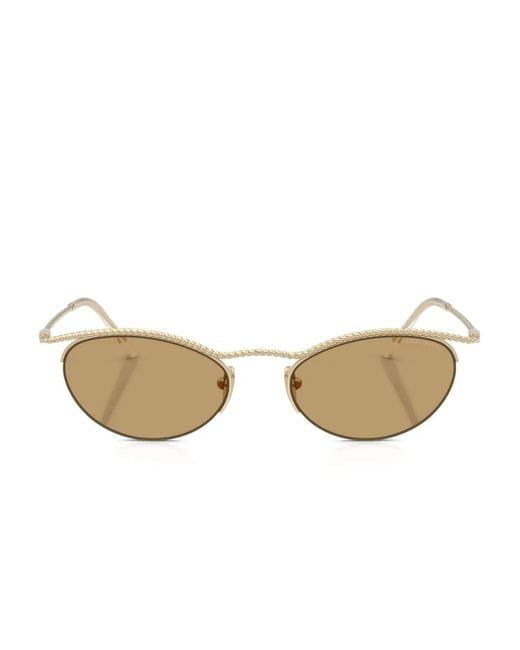 Giorgio Armani Natural Rope-Detailed Oval-Frame Sunglasses
