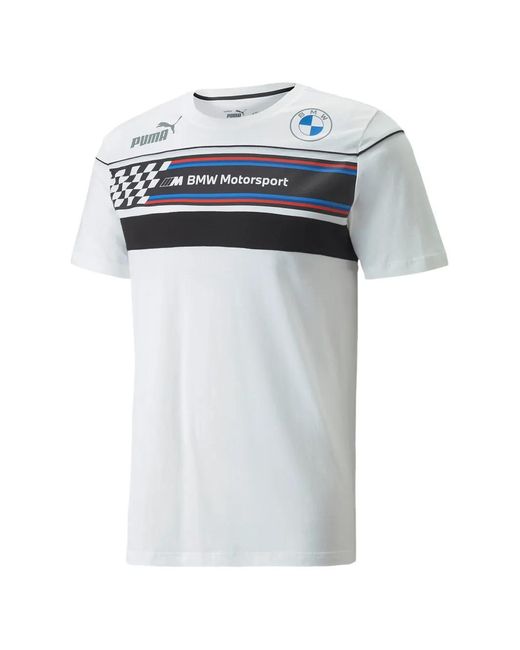PUMA White Bmw Motorsport Logo-Print T-Shirt for men