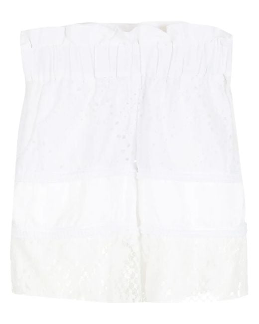 Amir Slama White Broderie-Anglaise Shorts