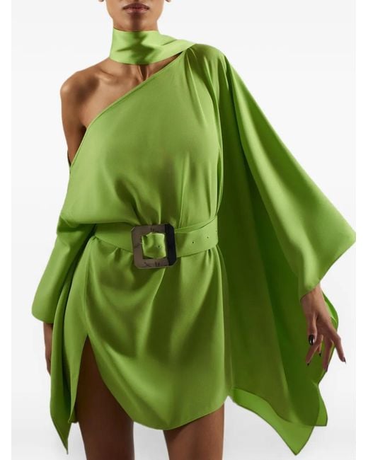 ‎Taller Marmo Green Taylor Belted Kaftan Mini Dress