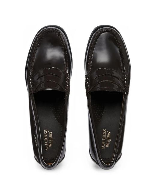 G.H.BASS Black Easy Weejuns Patent Leather Loafers