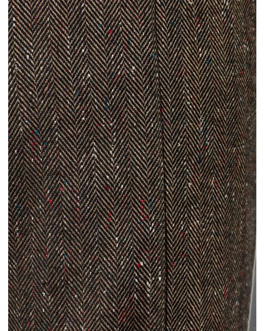 DSquared² Gray Herringbone-Pattern Trousers for men
