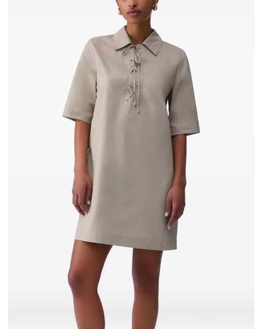Liu Jo Gray Short Poplin Dress