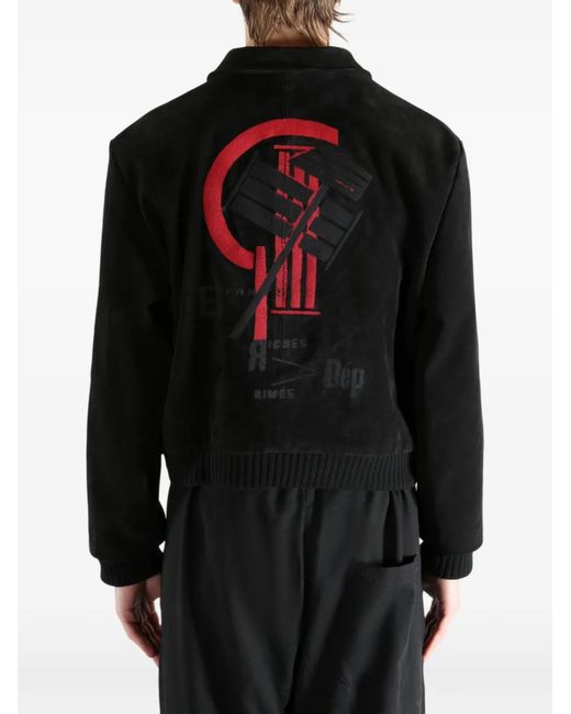 Enfants Riches Deprimes Black Constructivist Suede Jacket for men