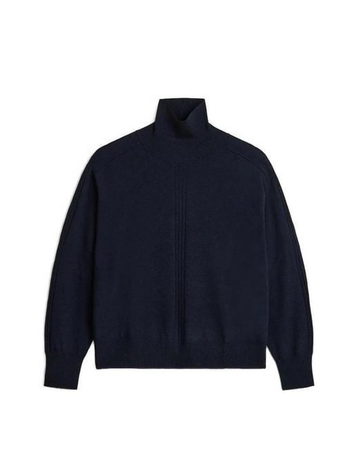 Soeur Blue Nord Ribbed-Knit High-Neck Sweater