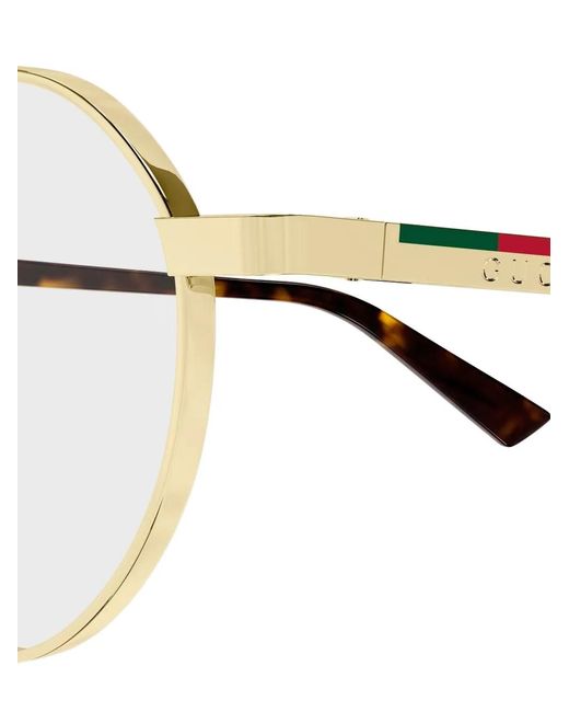 Gucci Metallic Round-Frame Glasses for men