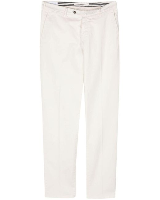 Pantalones chinos con cierre de botón Luigi Bianchi de hombre de color White