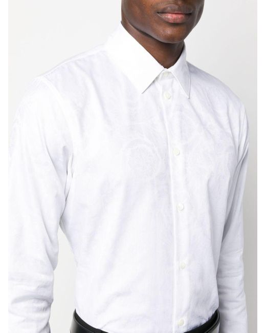 Camisa Barocco Silhouette Versace de hombre de color White