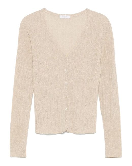 Majestic Filatures Geribbeld Vest in het Natural