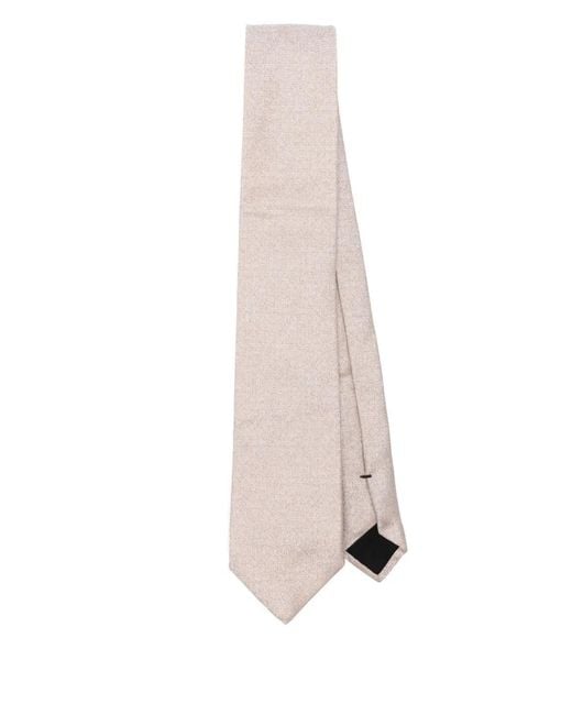 Boss White Silk Tie for men