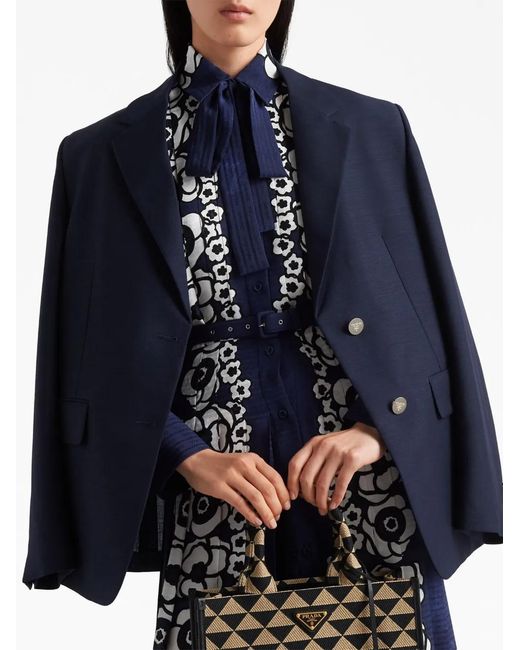 Prada Blue Single-breasted Wool Blazer