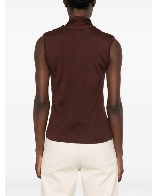 Lemaire Brown Sleeveless Top