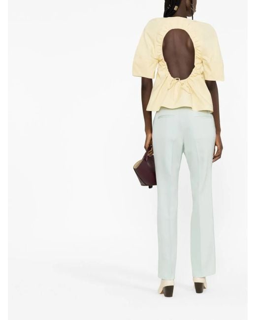 Jil Sander White Pressed-Crease Tailored Trousers