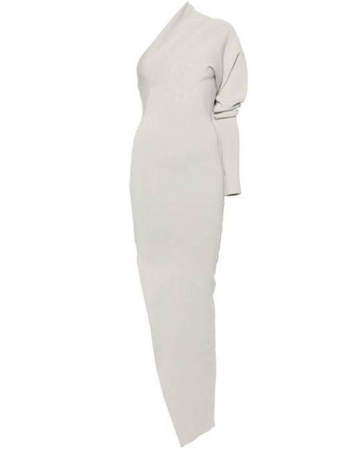 Rick Owens White One-shoulder Asymmetric Dress