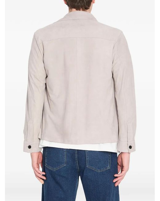 Arma White Suede Buttoned Overshirt for men