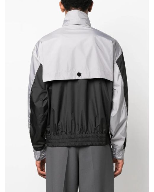 KENZO Gray Two-Tone Logo-Print Lightweight Jacket for men