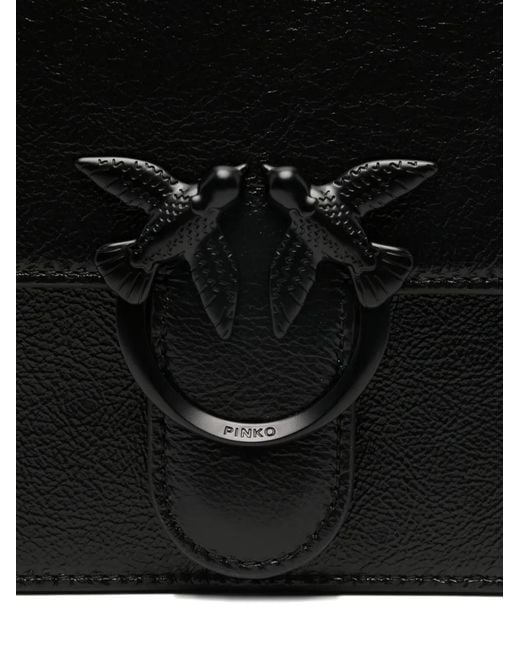 Pinko Black Love One Logo-Plaque Tote Bag