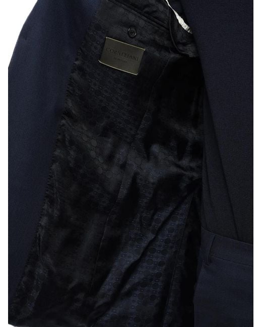 Corneliani Blue Single-Breasted Wool Blazer for men