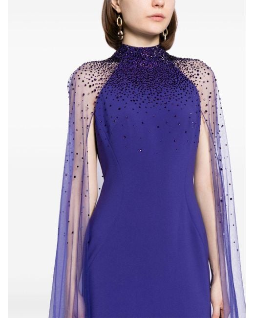 Jenny Packham Blue Limelight Crystal-Embellished Gown