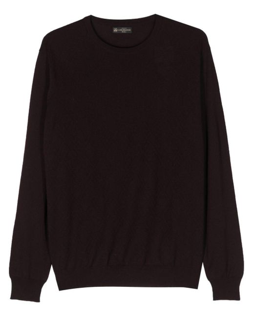 Corneliani Black Fine-knit Virgin Wool Jumper for men