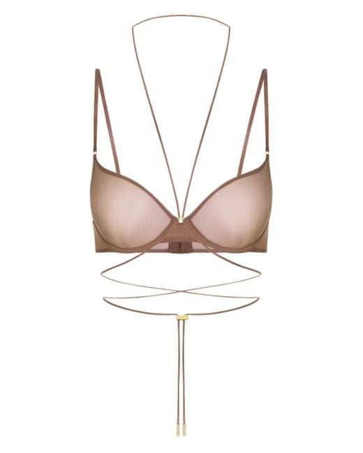 Maison Close Brown Balconette Cross-Back Bra