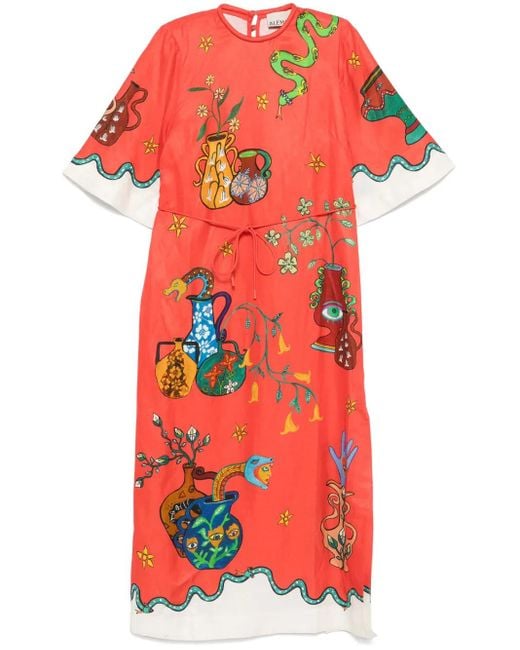 ALÉMAIS Rose T-Shirtjurk in het Red