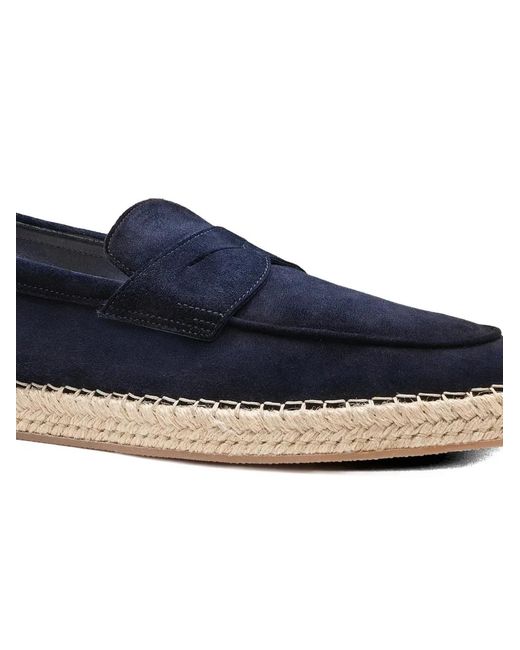 Santoni Blue Suede Espadrilles for men