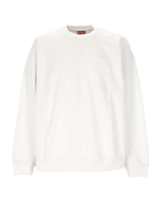 DIESEL White Back-Print Crew-Neck Sweatshirt for men
