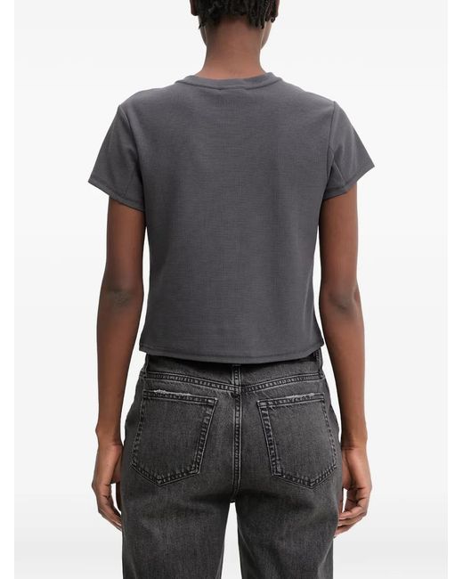 Columbia Gray Acker Rock Waffle-Knit Logo-Patch T-Shirt