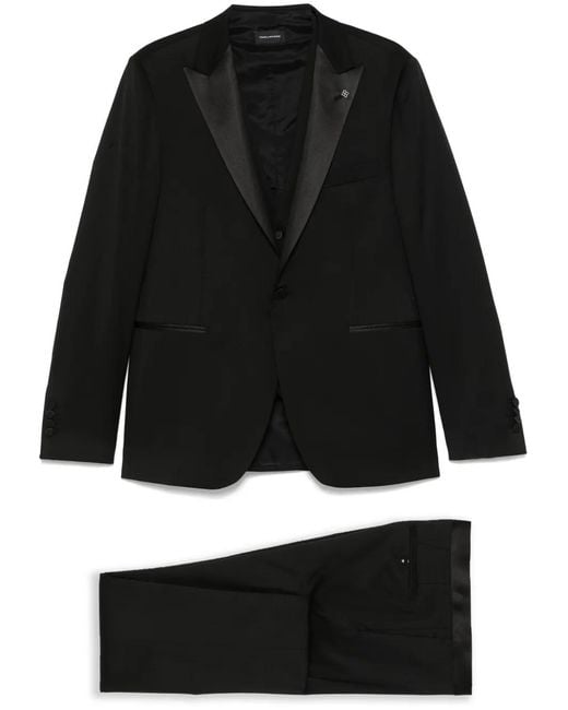 Traje De Lana Tagliatore de hombre de color Black
