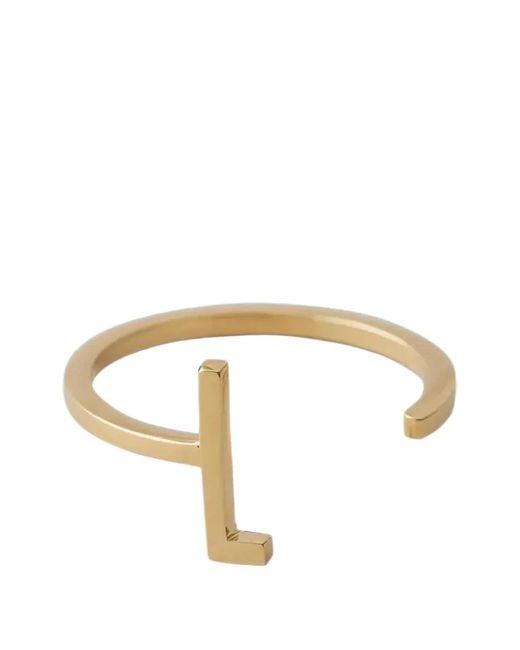 Design Letters Metallic Letter-Motif Open Ring