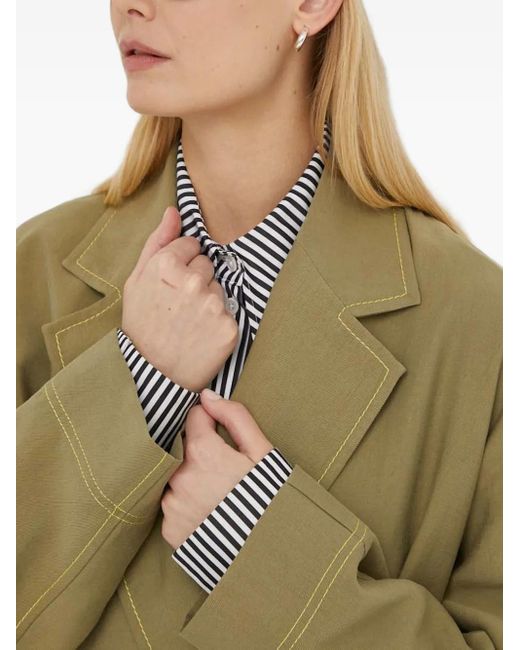 Paul Smith Green Belted Stitching Coat