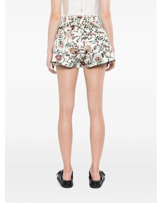 Sacai White Floral Short