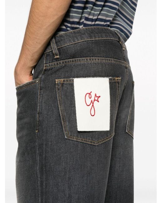 Golden Goose Deluxe Brand Cropped-Jeans mit Logo-Patch in Gray für Herren