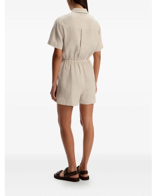 12 STOREEZ Natural Drawstring Linen Playsuit