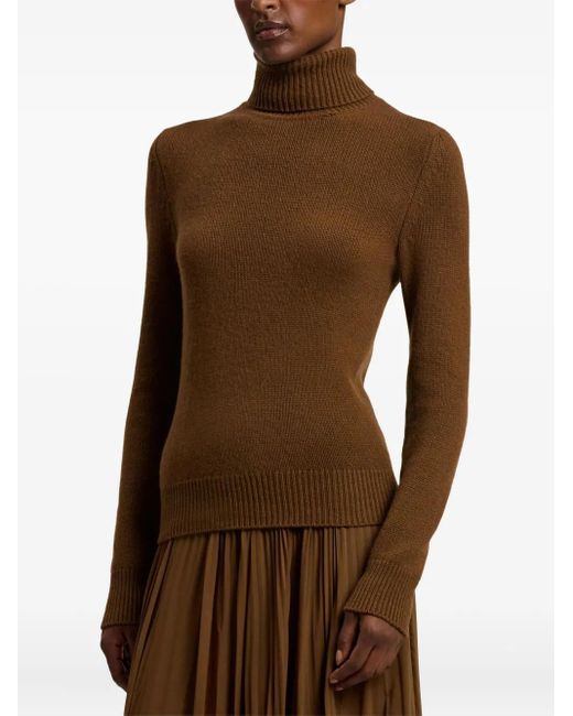 Maglione A Collo Alto di Ralph Lauren in Brown
