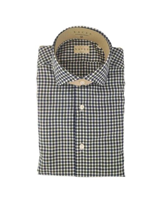 Xacus Gray Gingham-Check Shirt for men