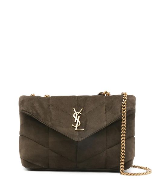 Saint Laurent Brown Puffer Toy Quilted Shoulder Bag