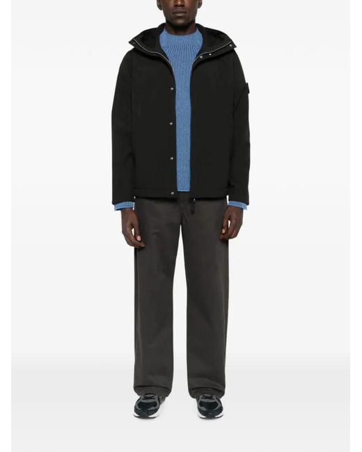 Stone Island Black Veste À Patch Logo for men