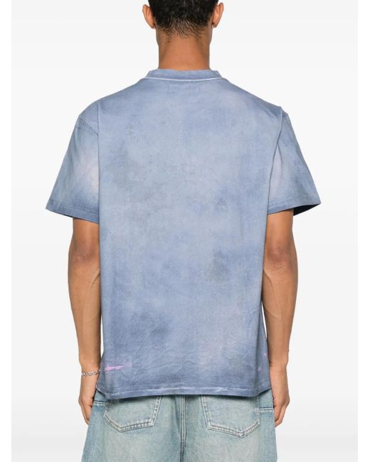 Purple Brand Blue Cotton T-Shirt for men