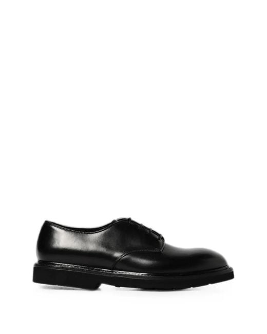 Premiata Black Leather Derby Shoes for men