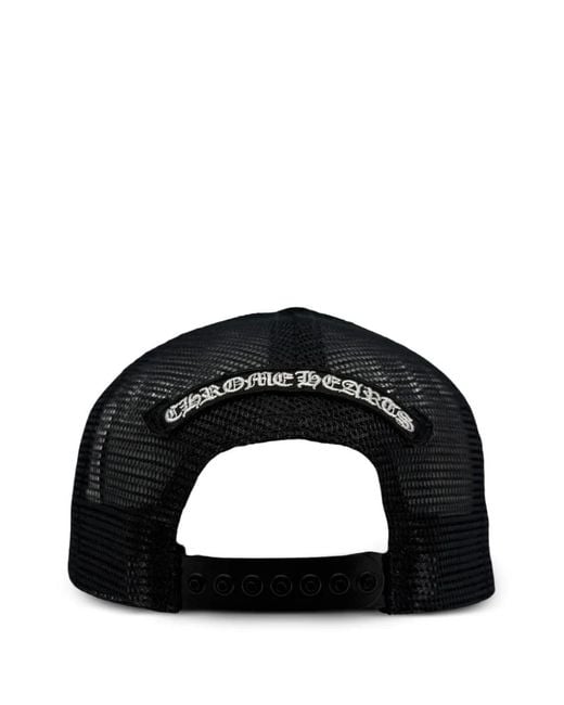 Chrome Hearts Black Leather-Patch Trucker Hat